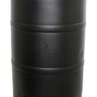 Black Plastic 55gal Drum w/ White Lid (N055)